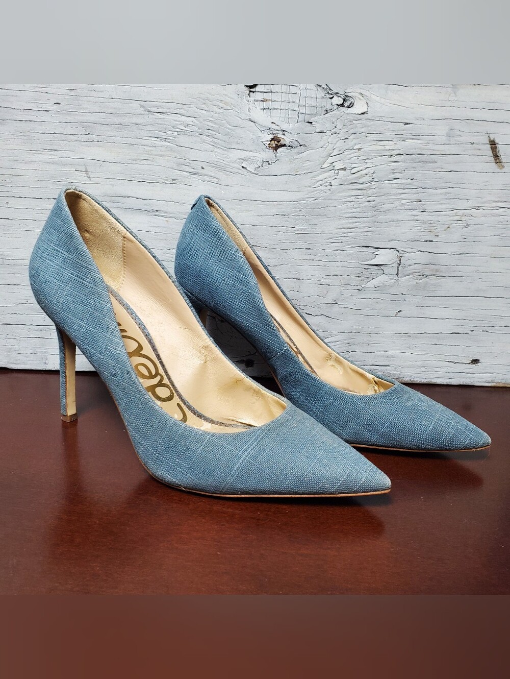 Sam Edelman Hazel Denim Pointed Toe Pumps, Size: 10.5, Blue